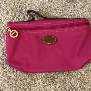 Small pink longchamp cosmetic bag
